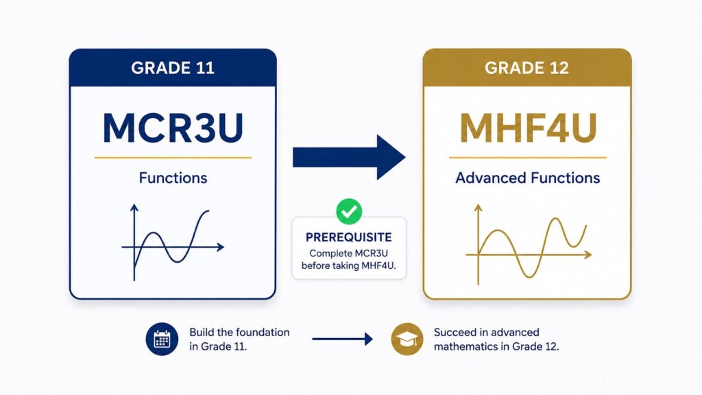 Ontario Math Pathway from MCR3U to MHF4U and MCV4U